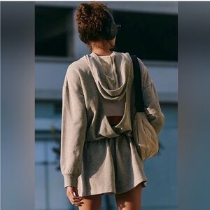 Free People XS Gray Long Sleeve Romper NWOT